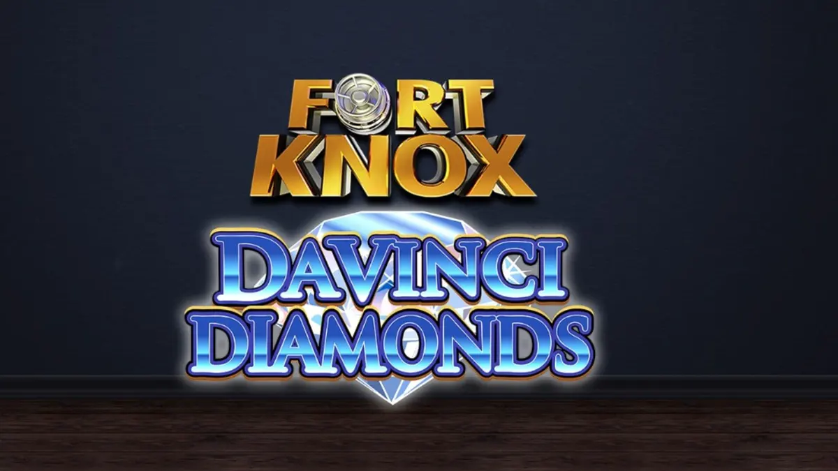 Tela de jogo do slot Fort Knox Da Vinci Diamonds com elementos renascentistas e de cofre.